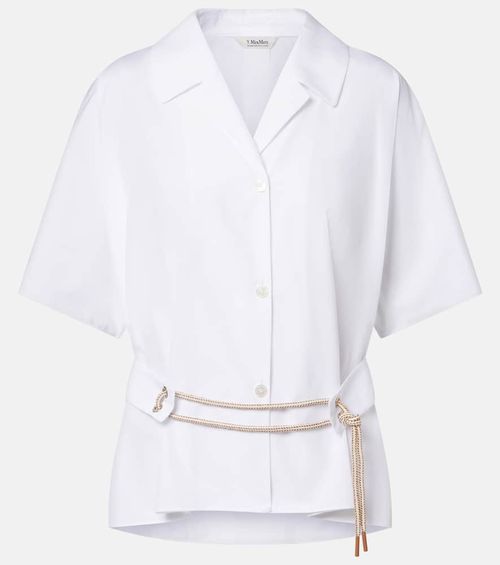Carisma belted cotton poplin shirt