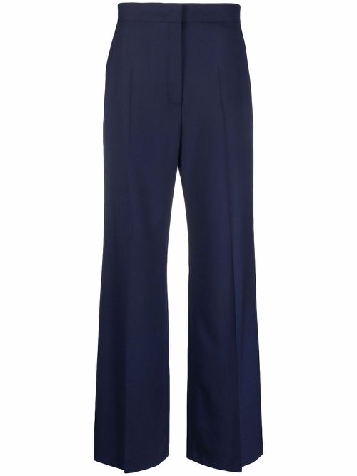 High-waisted tailored trousers - Blue