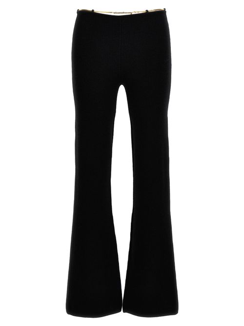 Wool Blend with Chain Detail Trousers — Black