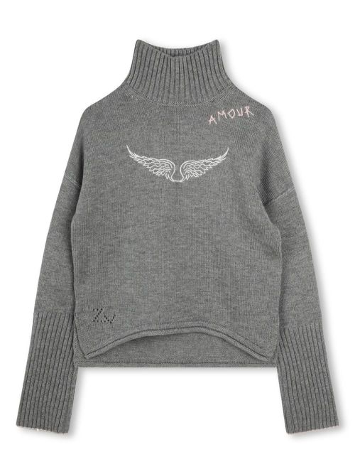 Logo-embroidered jumper - Grey