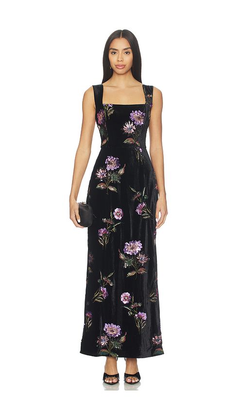ELLIATT Clio Gown in Black Multi. XXL also in L, M, S
