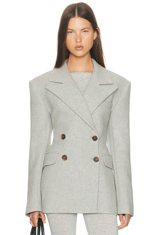 Helsa Italian Wool Blend Blazer in Light Heather Grey - Grey. M also in XS, XXS, S