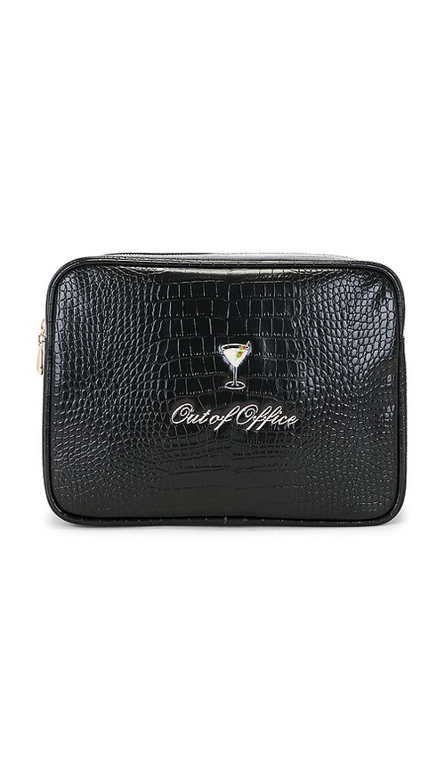 Abbode Out Of Office Martini Croc Pouch in Black. a