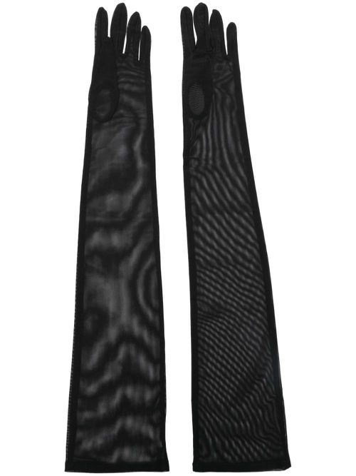 Long-length mesh gloves - Black