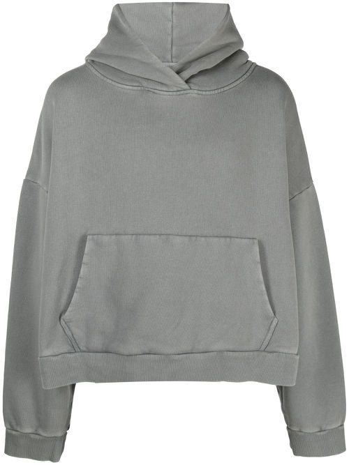 Washed drop-shoulder hoodie - Grey