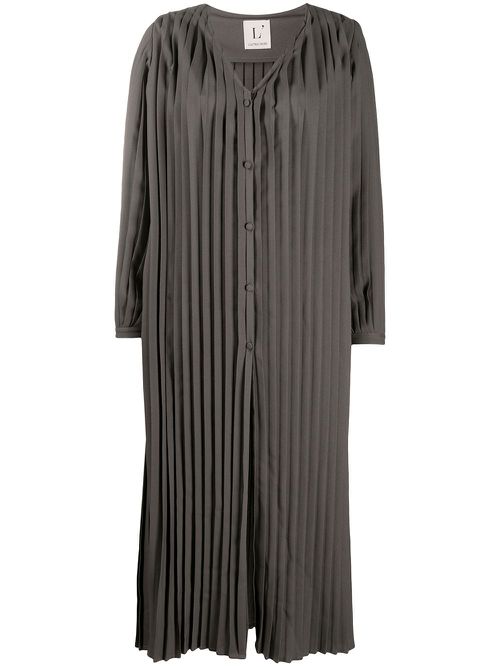 Pleated midi dress - Grey