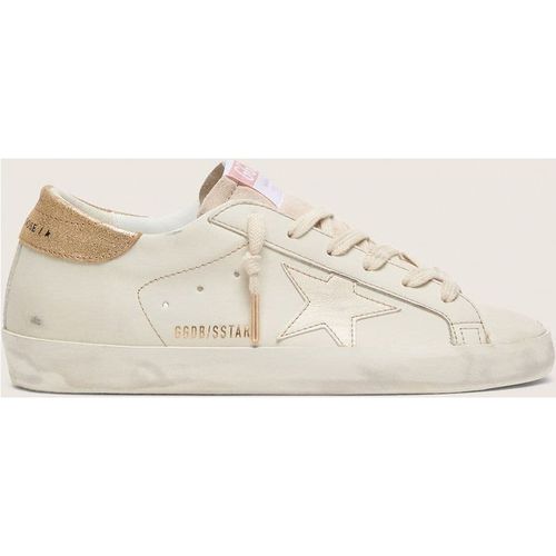 Golden Goose - Women’s Super-star In Worn White Leather With Tone-on-tone Star, Woman