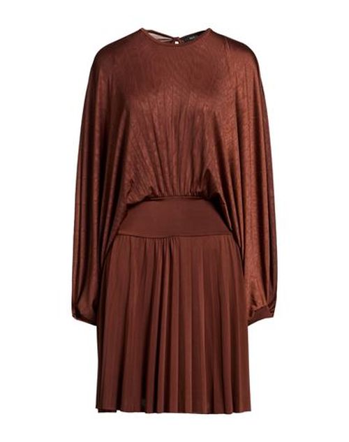 Woman Midi dress Chocolate brown Size M Polyester, Elastane