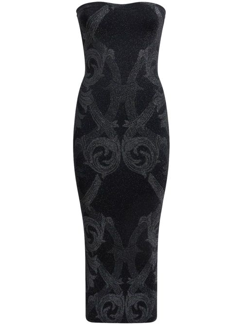 X Wolford metallic-jacquard midi dress - Black