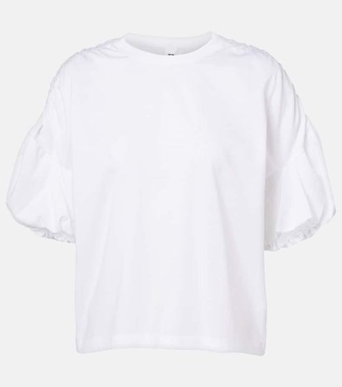 Gathered cotton jersey T-shirt
