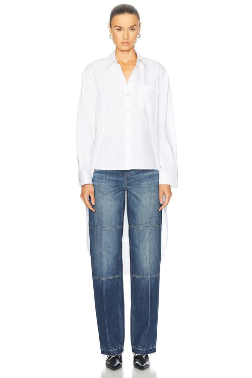 Helmut Lang Long Sleeve Button Up Top in White - White.  XS also in L