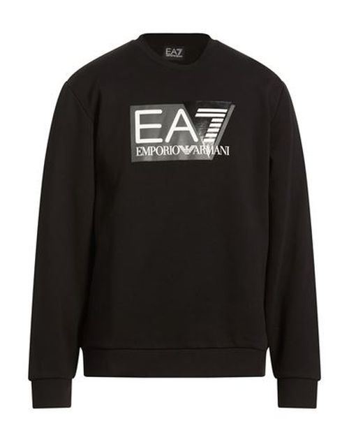Man Sweatshirt Black Size L Cotton, Polyester