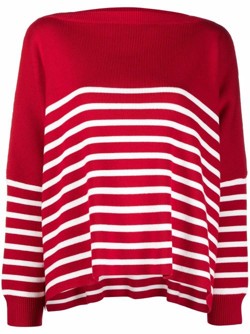 Horizontal-stripe jumper - Red