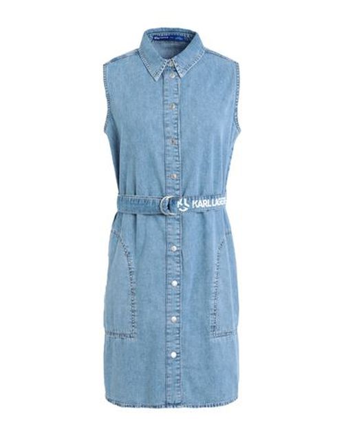 Klj Slvless Belted Denim Dress Woman Mini dress Blue