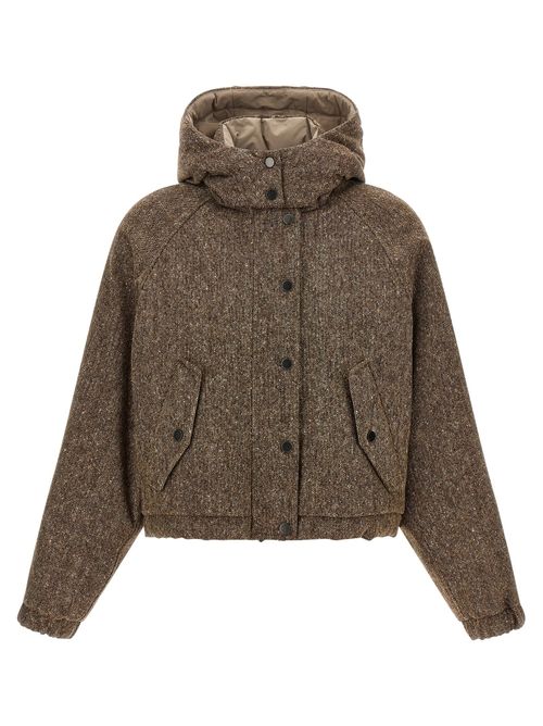 Donegal Tweed Down Jacket — brown