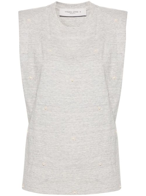 Isabel shoulder-pads T-shirt - Grey