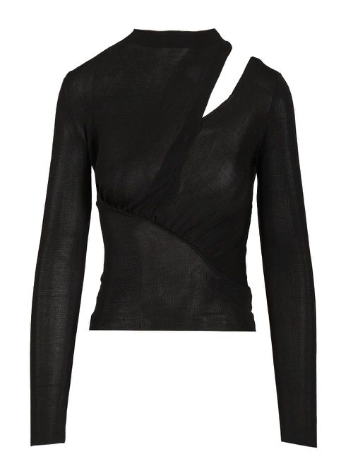 Viscose Knit Top Tops Black