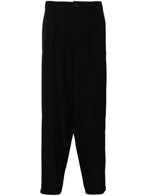Wool tapered trousers - Black
