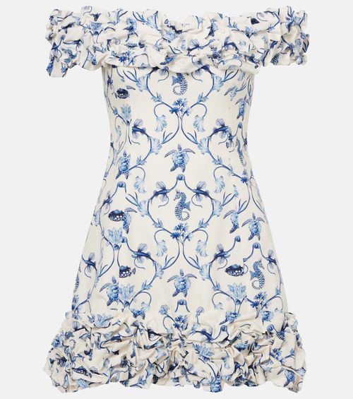 Jardin off-shoulder cotton minidress