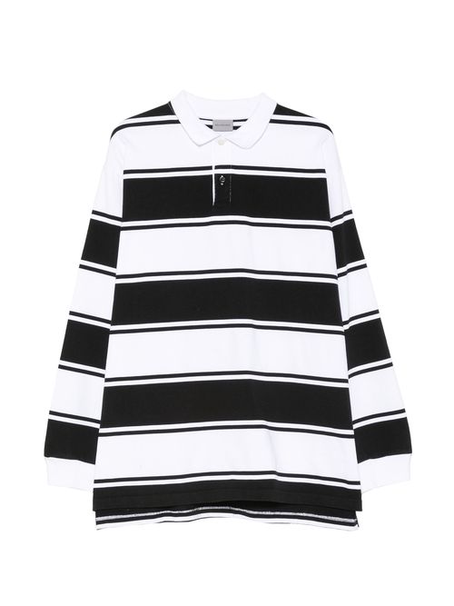 Men's Striped Logo Paint-Detail Polo Shirt