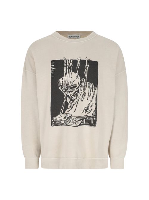 Angry Fan Mail Print Cotton-Linen Sweatshirt for Men