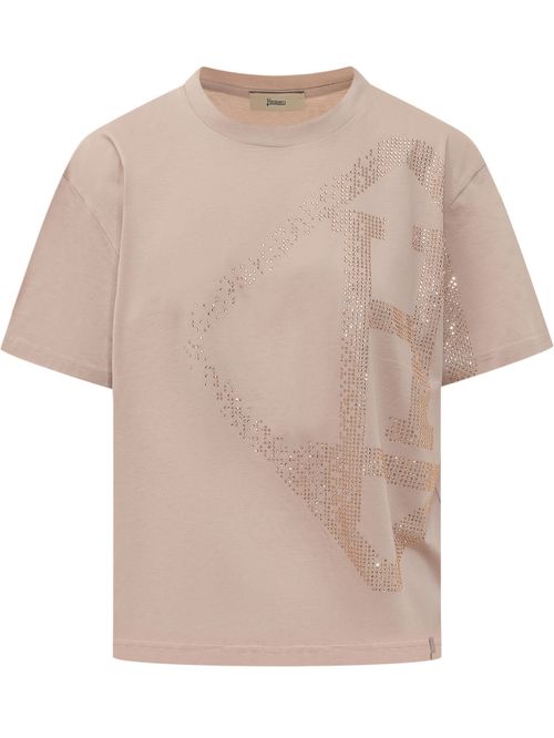 Pink Embellished Crew Neck T-Shirt