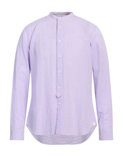Tintoria Mattei 954 Man Shirt Lilac Size 17 Cotton, Linen