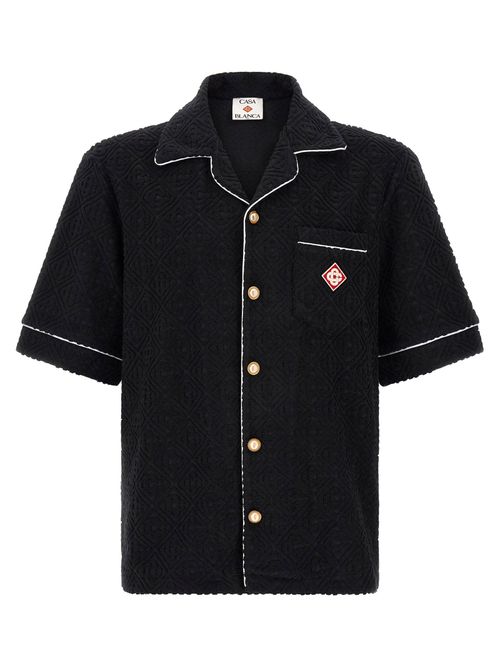 Monogram Jacquard Terrycloth Shirt — Black
