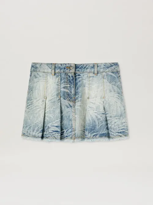 Palms Jacq Pleated Dnm Skirt Medium Blue Woman  Medium Blue