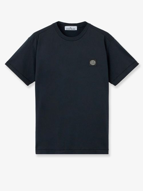 Logo-Patch Cotton T-Shirt — Navy