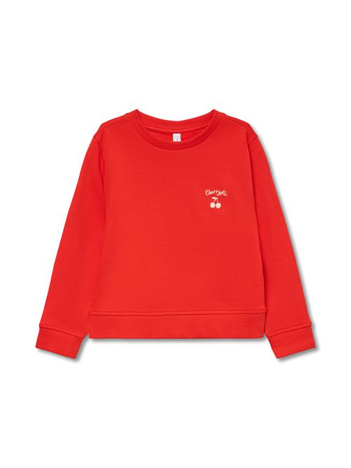 Organic Sweatshirt in Fiery Red, Cotton