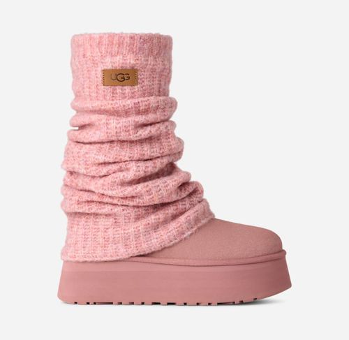 ® Women's Classic Mini Dipper Legwarmer Knit Classic Boots in Pink Dawn