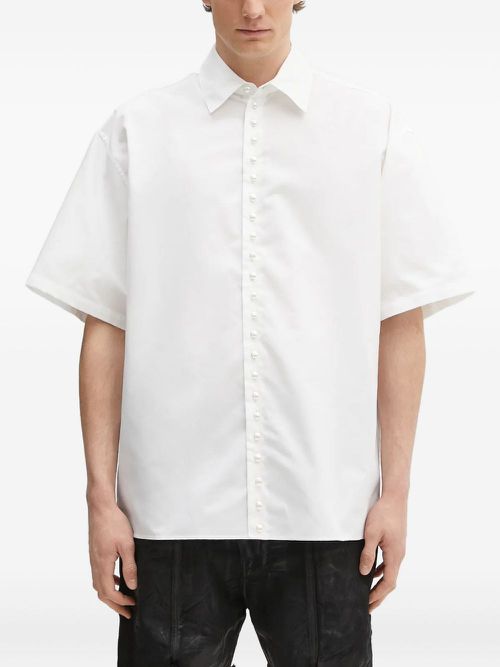 Pearl-buttons short-sleeve shirt - White
