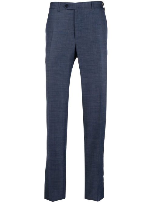 Mid-rise straight-leg trousers - Blue