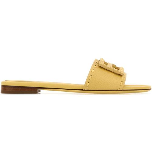 Fendi Yellow Leather Baguette Slipper