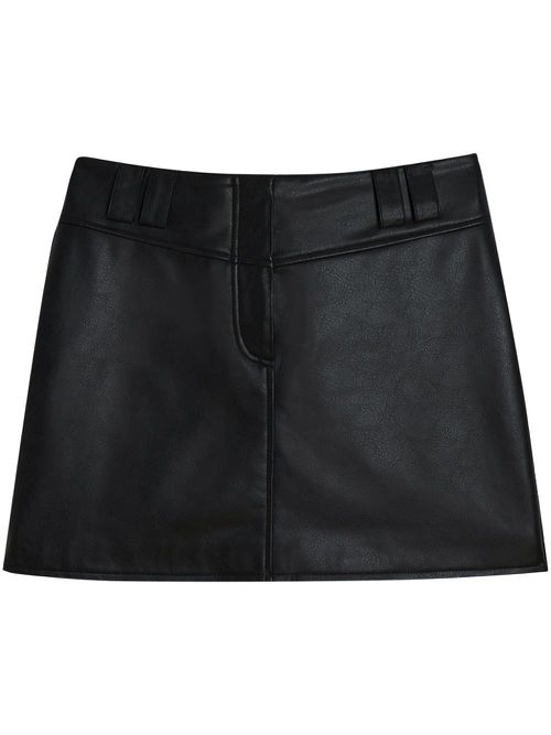 Faux-leather miniskirt - Black