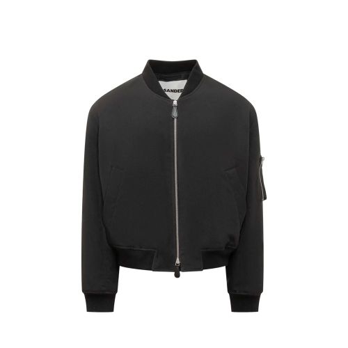 Polyester Bomber Bomber Jacket — Black