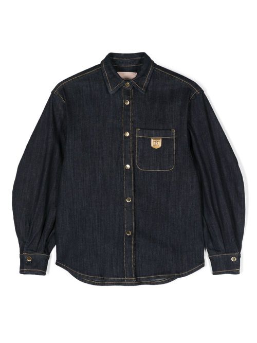Logo-plaque shirt - Blue