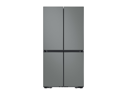 Bespoke 4-Door Flex™ Refrigerator in Panel Ready (29 cu. ft.) with Beverage Center™ in Matte Grey Glass in Panel Ready (Customizable Panels)