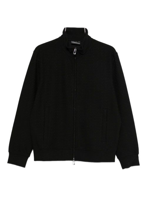 Cotton blend zipped sweatshirt