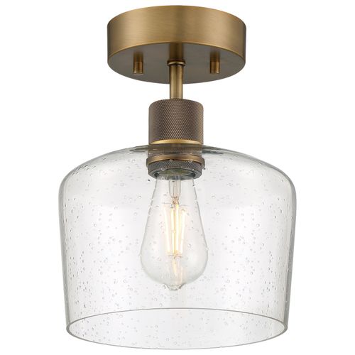 Antique Brushed Brass LED Semi Flush Mount from the Port Nine Chardonnay Collection