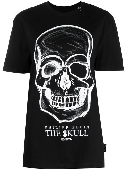Skull-print cotton T-shirt - Black