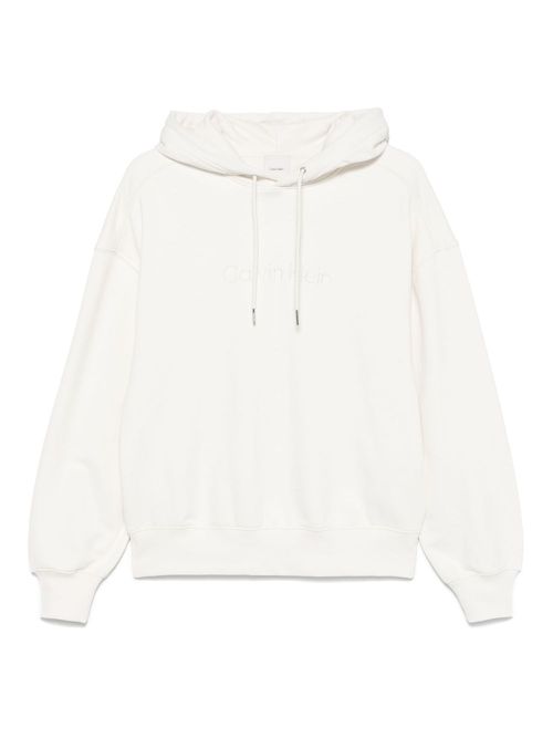 Logo-embroidered hoodie - Neutrals