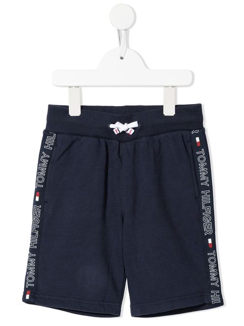 Logo stripe track shorts - Blue