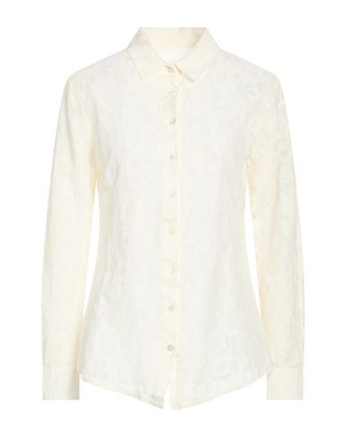 Woman Shirt Cream Size 6 Linen, Polyamide, Cotton