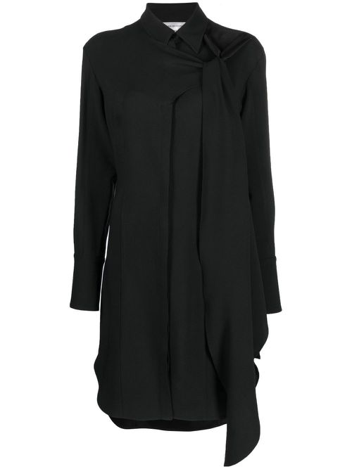 Classic-collar shirt dress - Black