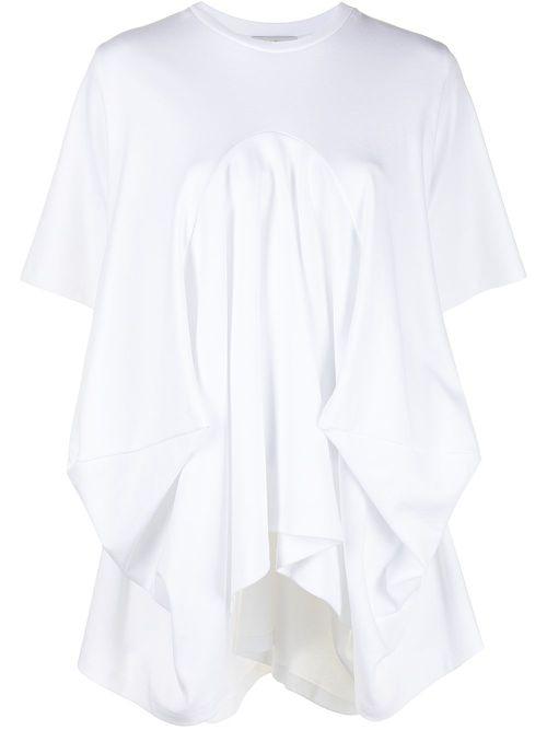 Draped cotton T-shirt - White