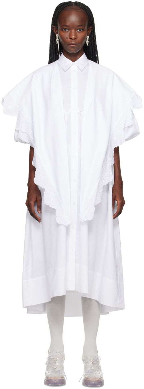 White cotton midi dress