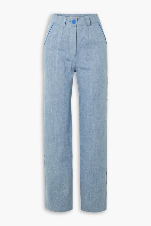 Mid-rise straight-leg jeans