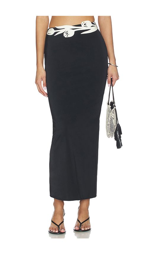 Bahia Maria Agata Long Skirt in Black,White. - L also in M